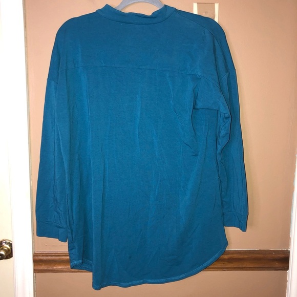 Soft Surroundings Moderne Big‎ Shirt Button Front Pocket tunic blue size medium - Picture 2 of 5